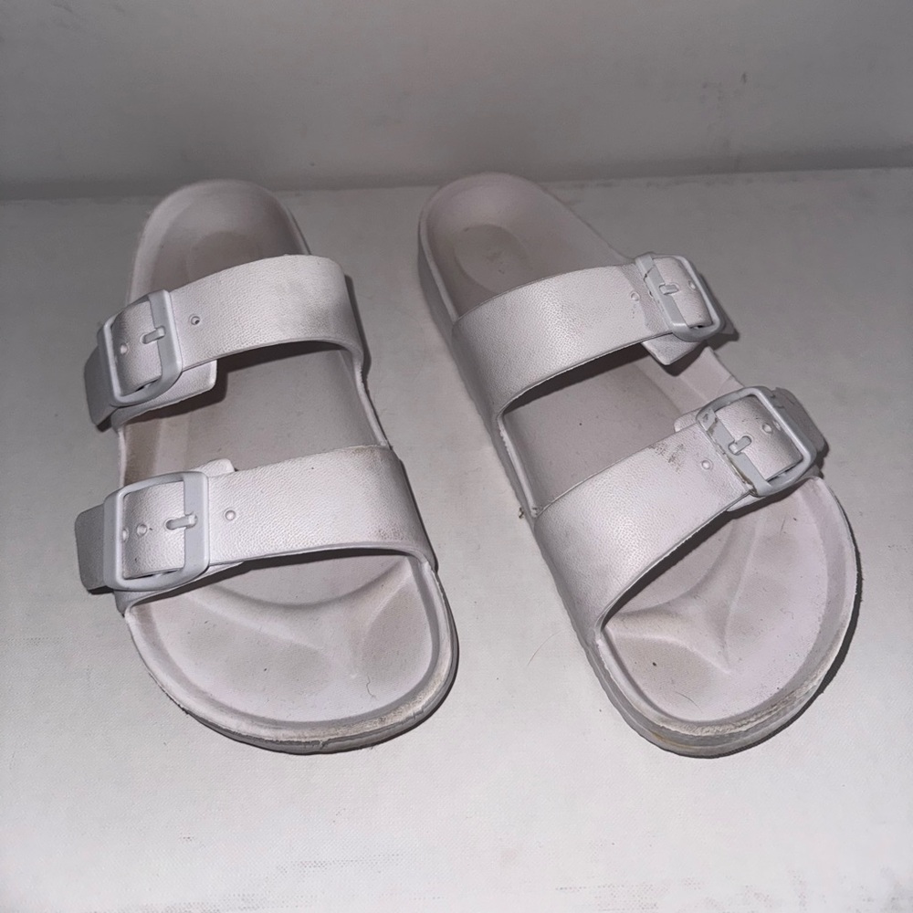 white sandals